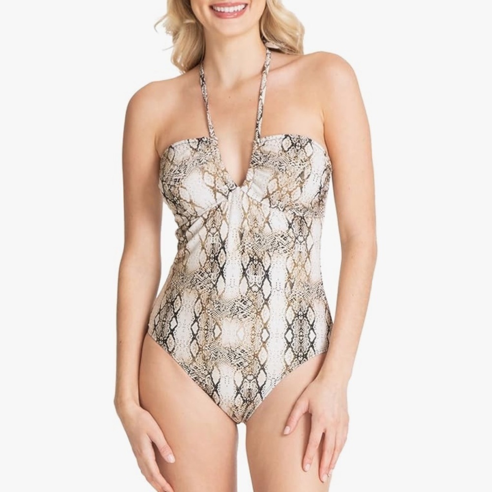 NWT RACHEL Rachel Roy Women's Standard Ruched Halter One Piece